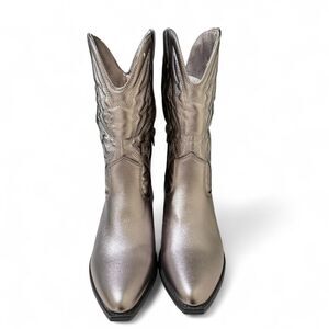Portland Boot Company Women' Western Boots 7M Gunmetal Metallic New Flaw